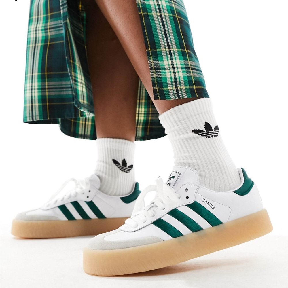 Adidas Originals Sambae in White and Green